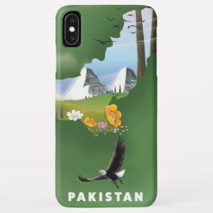 Pakistan illustrated travel map. Case-Mate iPhone case