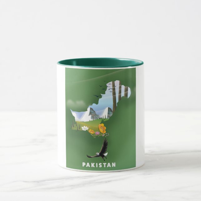 Pakistan illustrated travel map. mug (Center)