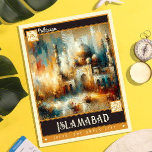 Pakistan, Islamabad   Vintage Painting Postcard
