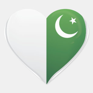 Pakistan love flag pride heart sticker