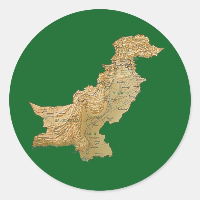 Pakistan Map Sticker (Front)