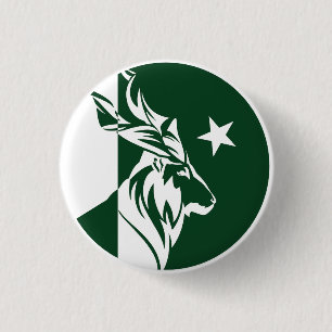 Pakistan Markhor Pakistani National Animal Flag 3 Cm Round Badge