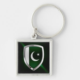 Pakistan Metallic Emblem Key Ring