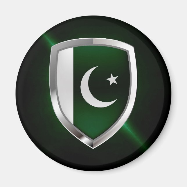 Pakistan Metallic Emblem Magnet (Front)