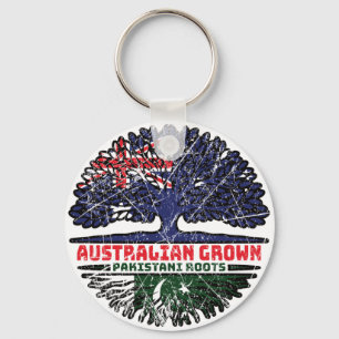 Pakistan Pakistani Australian Australia Tree Roots Key Ring