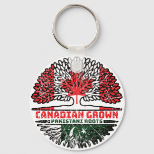 Pakistan Pakistani Canadian Canada Tree Roots Flag Key Ring