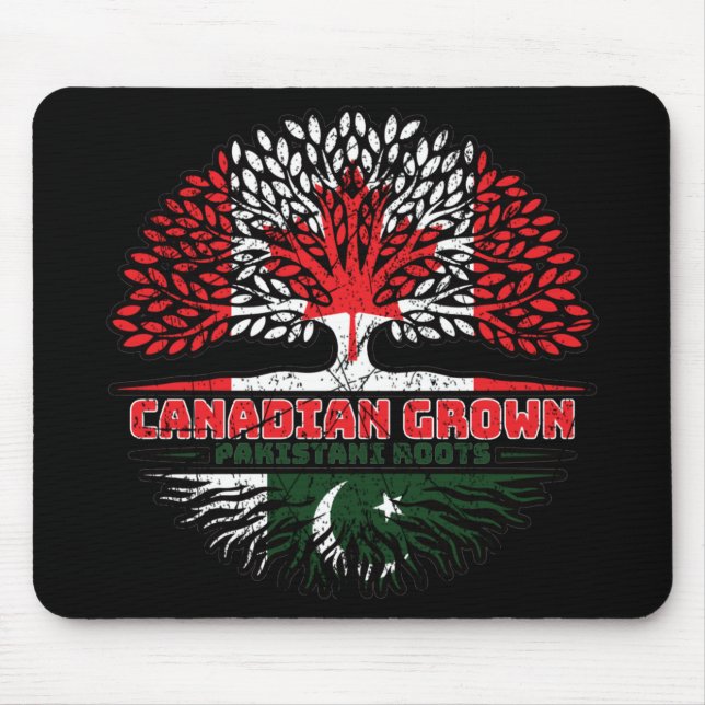 Pakistan Pakistani Canadian Tree Roots Flag Mouse Pad (Front)