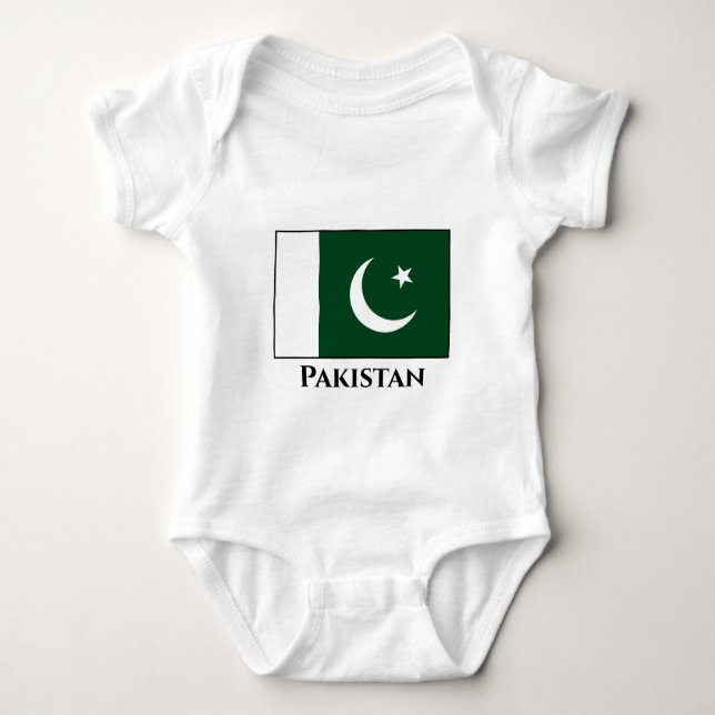 Pakistan (Pakistani) Flag Baby Bodysuit (Front)
