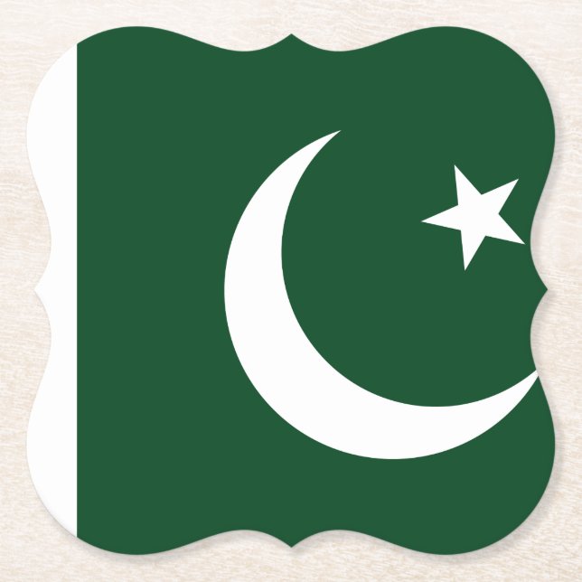 Pakistan (Pakistani) Flag Paper Coaster (Front)