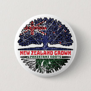 Pakistan Pakistani New Zealander New Zealand Tree 6 Cm Round Badge