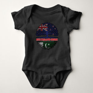 Pakistan Pakistani New Zealander New Zealand Tree Baby Bodysuit