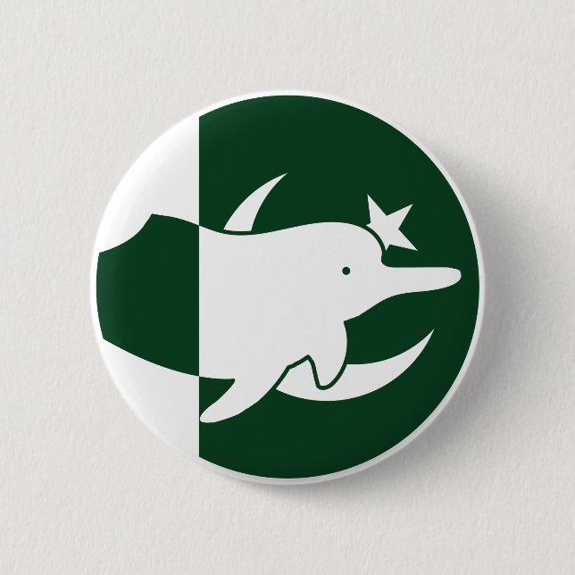 Pakistan River dolphin Pakistani National Animal 6 Cm Round Badge (Front)
