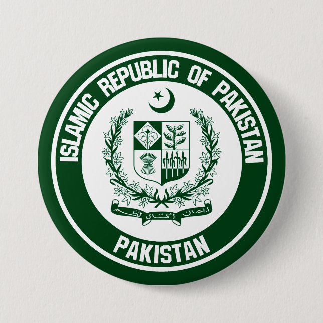 Pakistan Round Emblem 7.5 Cm Round Badge (Front)