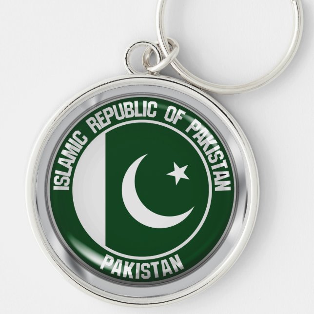 Pakistan Round Emblem Key Ring (Front)