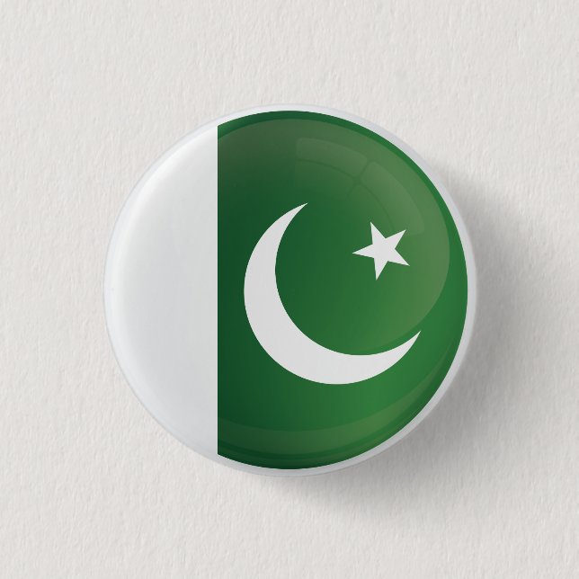 Pakistan  Round Icon Flag  3 Cm Round Badge (Front)