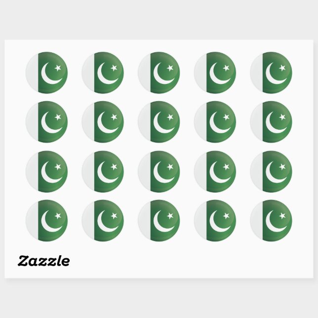 Pakistan  Round Icon Flag  Classic Round Sticker (Sheet)