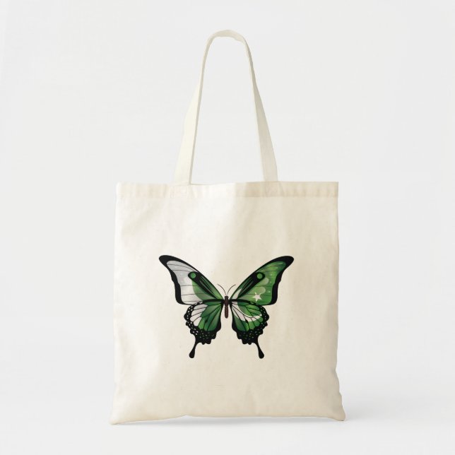 Pakistan Swallowtail Butterfly Flag Tote Bag (Front)