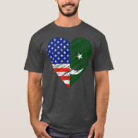 Pakistan USA Heart American Flag Pakistani Flag