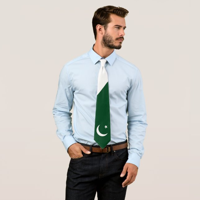 Pakistani Flag Independence Day Men's Tie (In Situ)