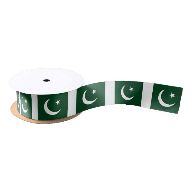 Pakistani Flag & Pakistan travel, holiday/sports Satin Ribbon (Spool)