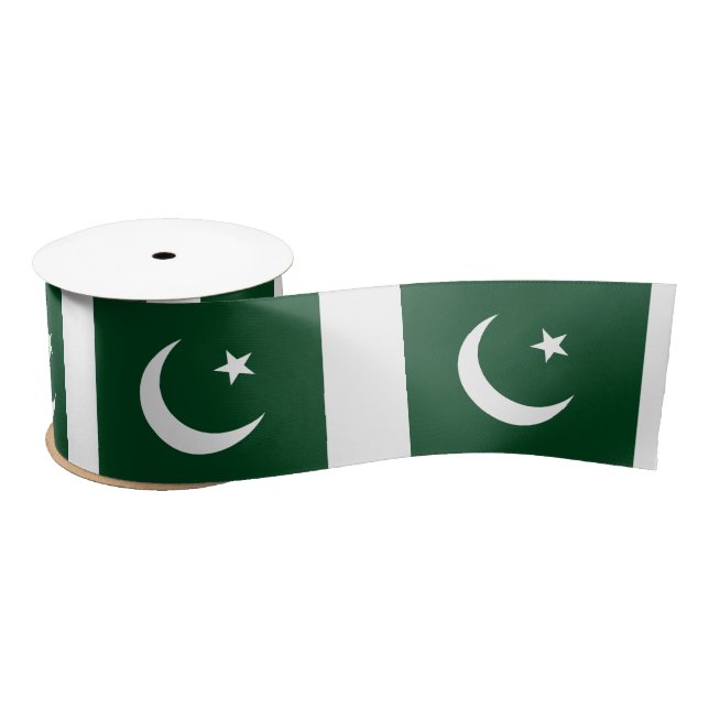 Pakistani Flag & Pakistan travel, holiday/sports Satin Ribbon (Spool)