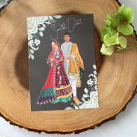 Pakistani wedding couple illustration
