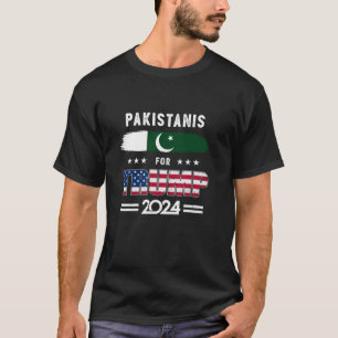 Pakistanis for Trump 2024 Pakistan Flag Patriotic  T-Shirt