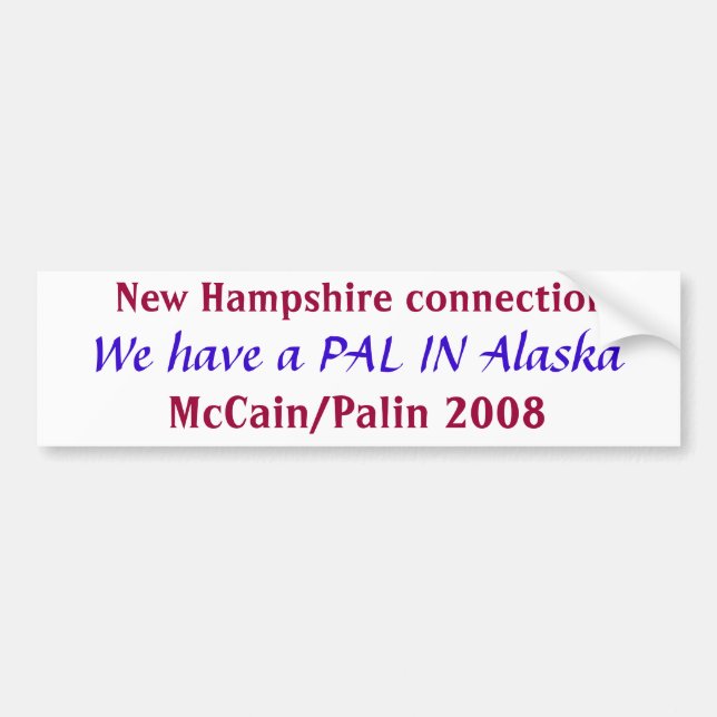 Pal in Alaska  Bumper Sticker (Front)