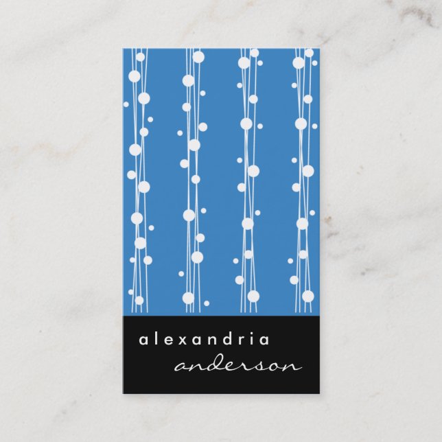 Palace Blue Dots and Straw Business Cards (Front)