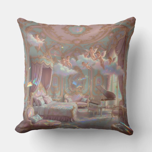 Palace Dreamscape Psychedelic Rococo Revival Mural Cushion (Front)