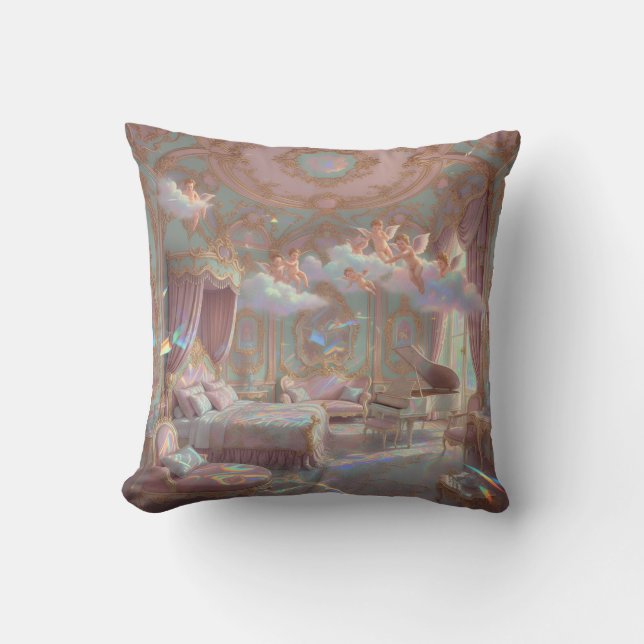 Palace Dreamscape Psychedelic Rococo Revival Mural Cushion (Front)