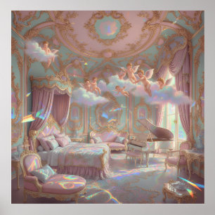 Palace Dreamscape Psychedelic Rococo Revival Mural Poster
