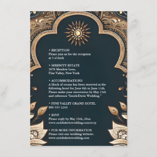 Palace Hindi Henna Mehndi Indian Style Wedding Enclosure Card