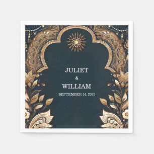 Palace Hindi Henna Mehndi Indian Style Wedding Napkin