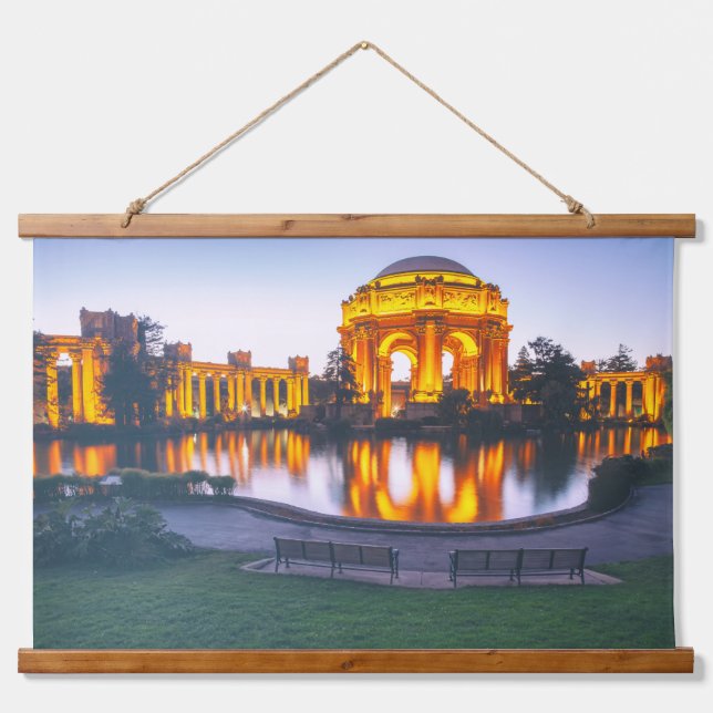 Palace of Fine Arts Light Up at Dusk Hanging Tapestry (Front)