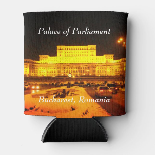 Palace of Parliament, Bucharest, Romania Can Cooler (Front)