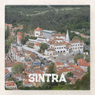 Palace of Sintra from above in Sintra, Portugal Glass Coaster