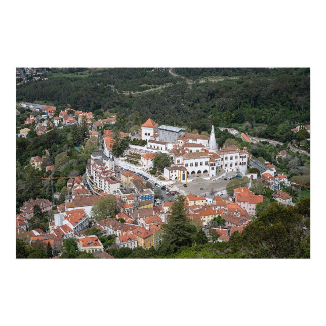 Palace of Sintra from above in Sintra, Portugal Photo Print (Front)
