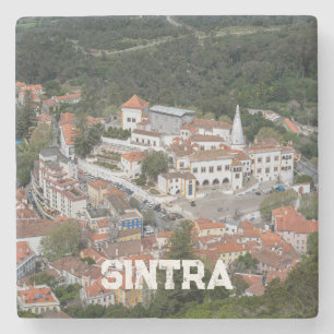 Palace of Sintra from above in Sintra, Portugal Stone Coaster