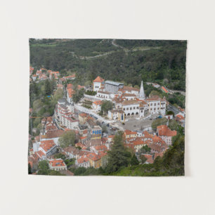 Palace of Sintra from above in Sintra, Portugal Tapestry