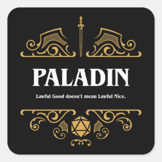 Paladin Class Tabletop RPG Gaming Square Sticker