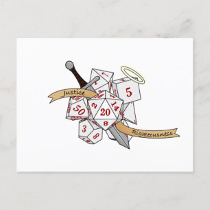 Paladin Dice Design Holiday Postcard