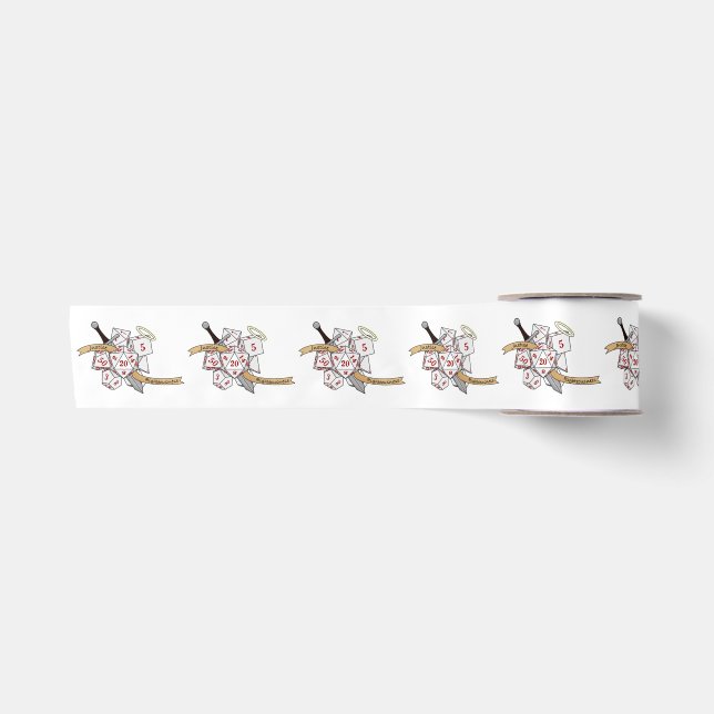 Paladin Dice Design Satin Ribbon (Front)