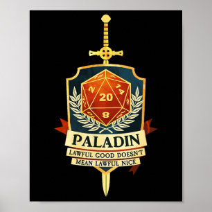 Paladin Fantasy Rpg Trpg Gamer Cl Poster