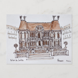 Palais de Justice Courthouse   Rennes, Brittany Postcard