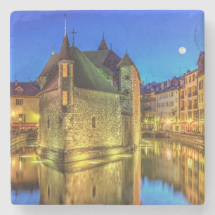 Palais de l'Ile jail in Annecy old city, France Stone Coaster