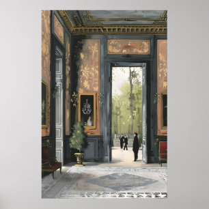 Palatial Estate Garden View Art Print Antique