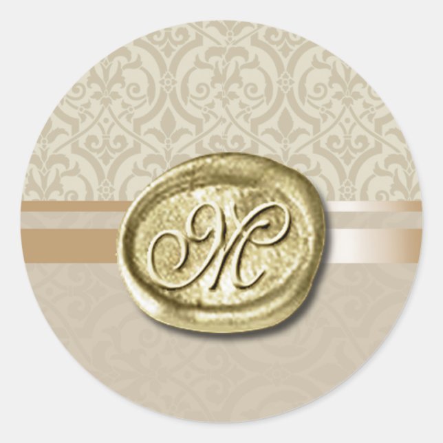 Palatial - Initial (Sand) Classic Round Sticker (Front)