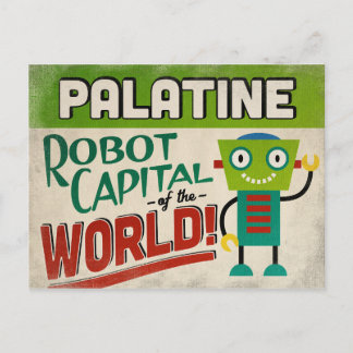 Palatine Illinois Robot - Funny Vintage Postcard