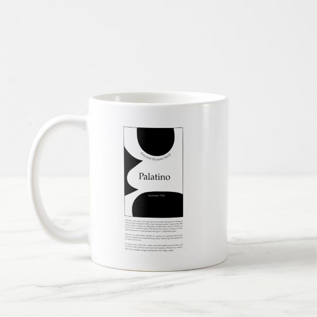 Palatino Typography Coffee Mug (Left)